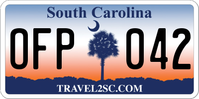 SC license plate OFP042