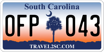 SC license plate OFP043