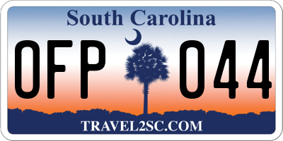 SC license plate OFP044