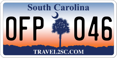 SC license plate OFP046