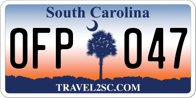SC license plate OFP047