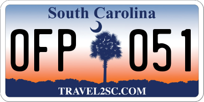 SC license plate OFP051