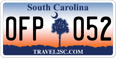 SC license plate OFP052