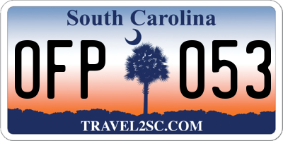 SC license plate OFP053