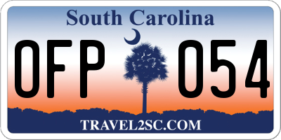 SC license plate OFP054