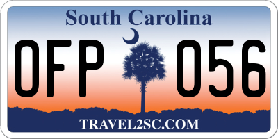 SC license plate OFP056