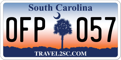 SC license plate OFP057