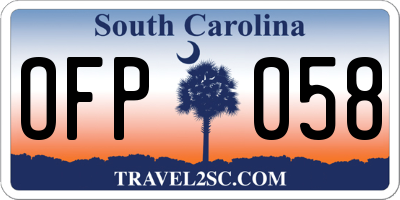 SC license plate OFP058