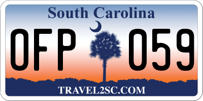 SC license plate OFP059