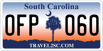 SC license plate OFP060