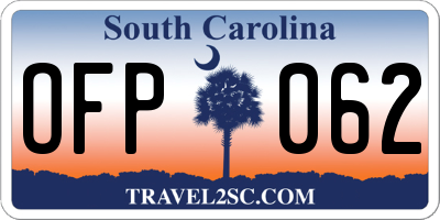 SC license plate OFP062