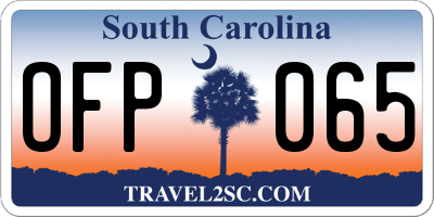 SC license plate OFP065