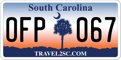 SC license plate OFP067