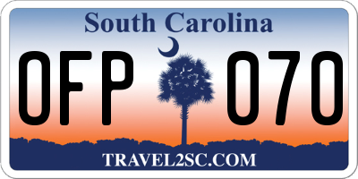 SC license plate OFP070