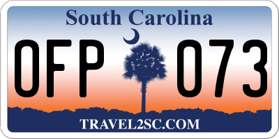 SC license plate OFP073