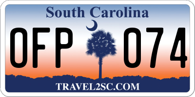 SC license plate OFP074