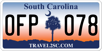 SC license plate OFP078