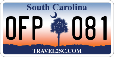 SC license plate OFP081