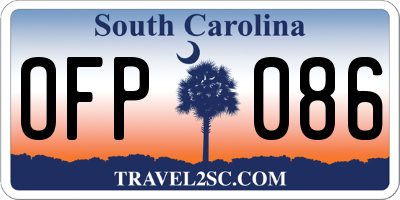 SC license plate OFP086