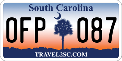 SC license plate OFP087