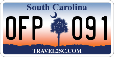SC license plate OFP091