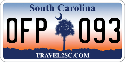 SC license plate OFP093