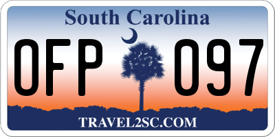 SC license plate OFP097