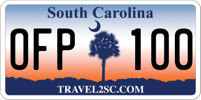 SC license plate OFP100