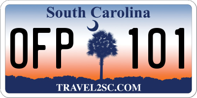 SC license plate OFP101