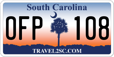 SC license plate OFP108