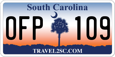 SC license plate OFP109