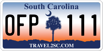 SC license plate OFP111