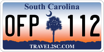 SC license plate OFP112