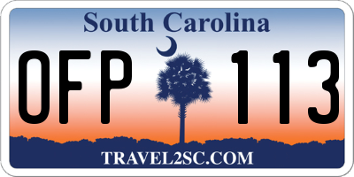 SC license plate OFP113
