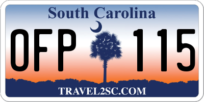 SC license plate OFP115