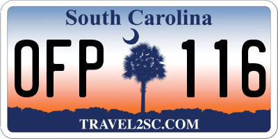 SC license plate OFP116