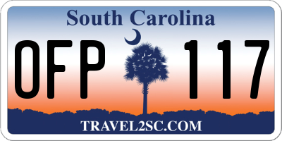SC license plate OFP117