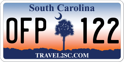 SC license plate OFP122