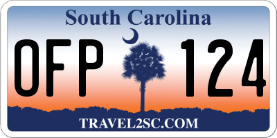 SC license plate OFP124