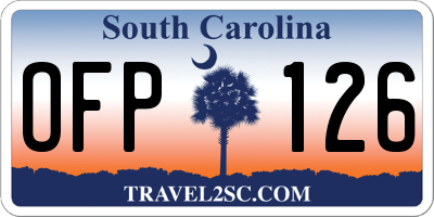 SC license plate OFP126