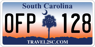 SC license plate OFP128