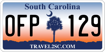SC license plate OFP129