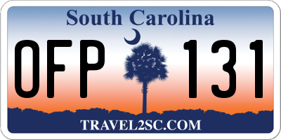 SC license plate OFP131