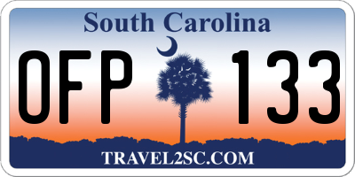 SC license plate OFP133