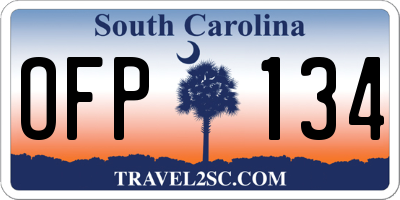 SC license plate OFP134