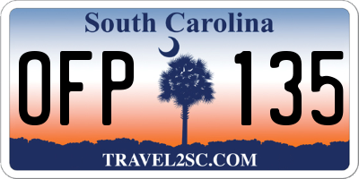 SC license plate OFP135