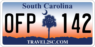 SC license plate OFP142