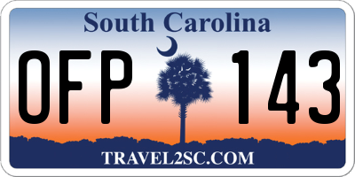 SC license plate OFP143