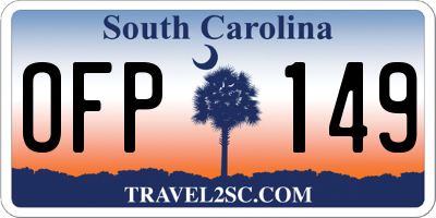 SC license plate OFP149