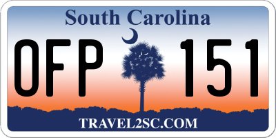 SC license plate OFP151